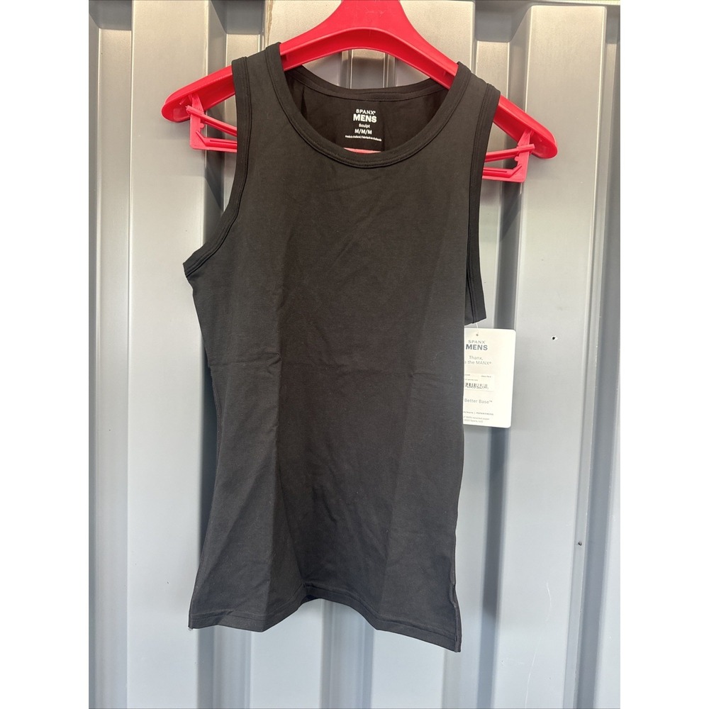 Spanx Men's Cotton Compression Sculpt Tank Top Sleeveless Black Size M NWT